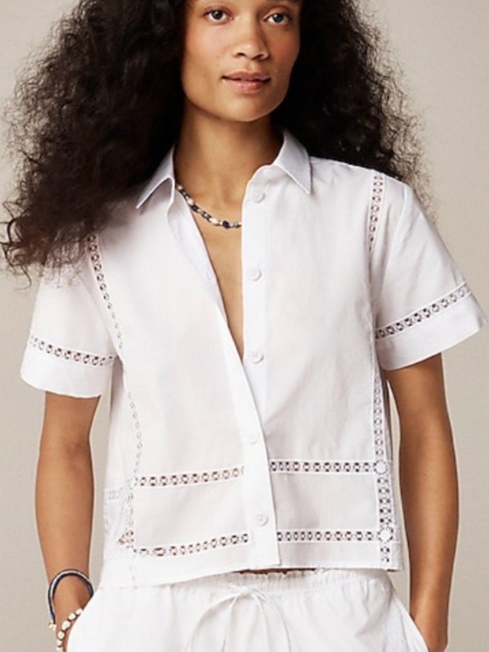 J.Crew Short Sleeve Cotton Blouse, Cropped